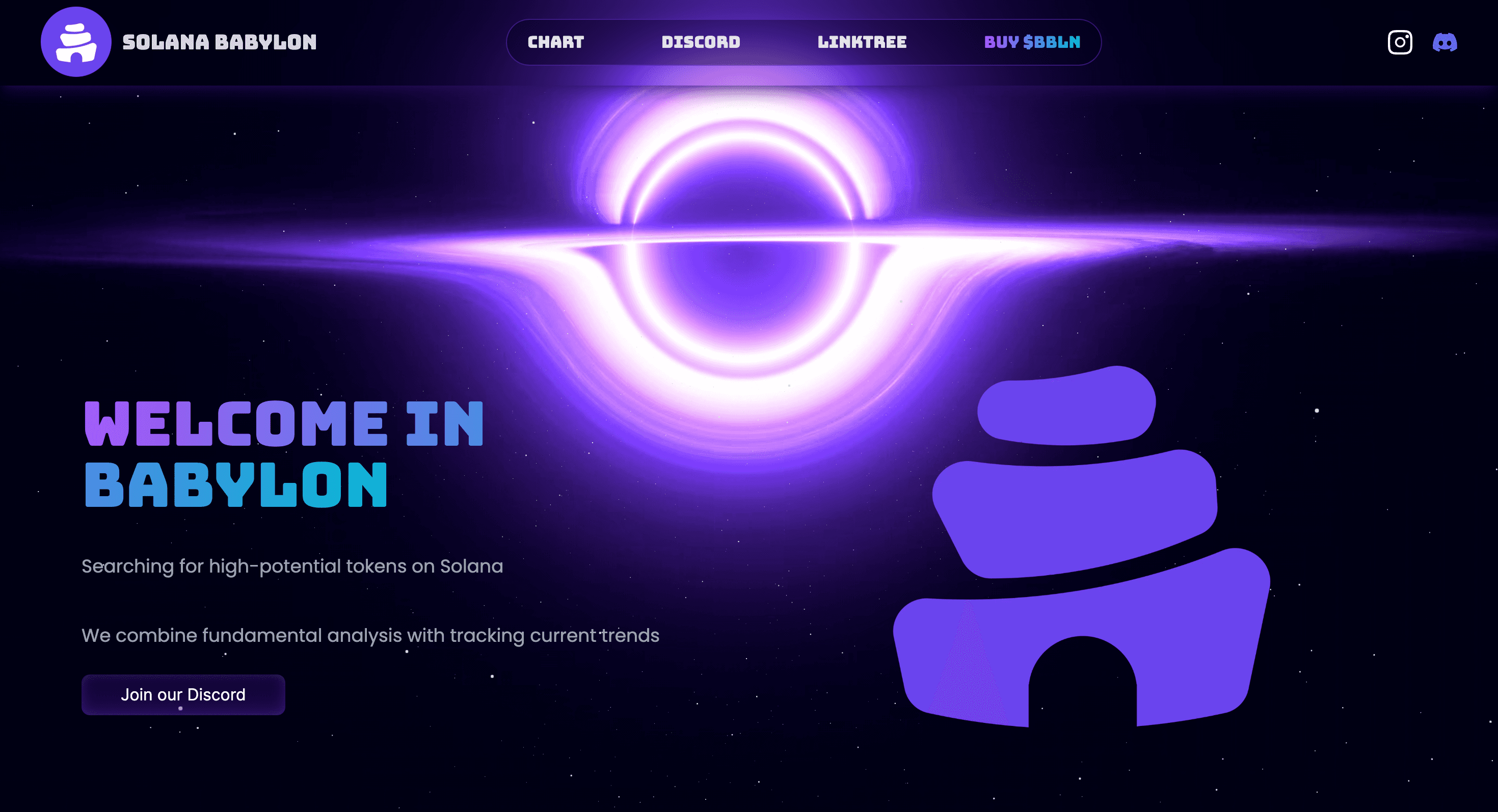 Kryptoměnový projekt + web SolanaBabylon.com